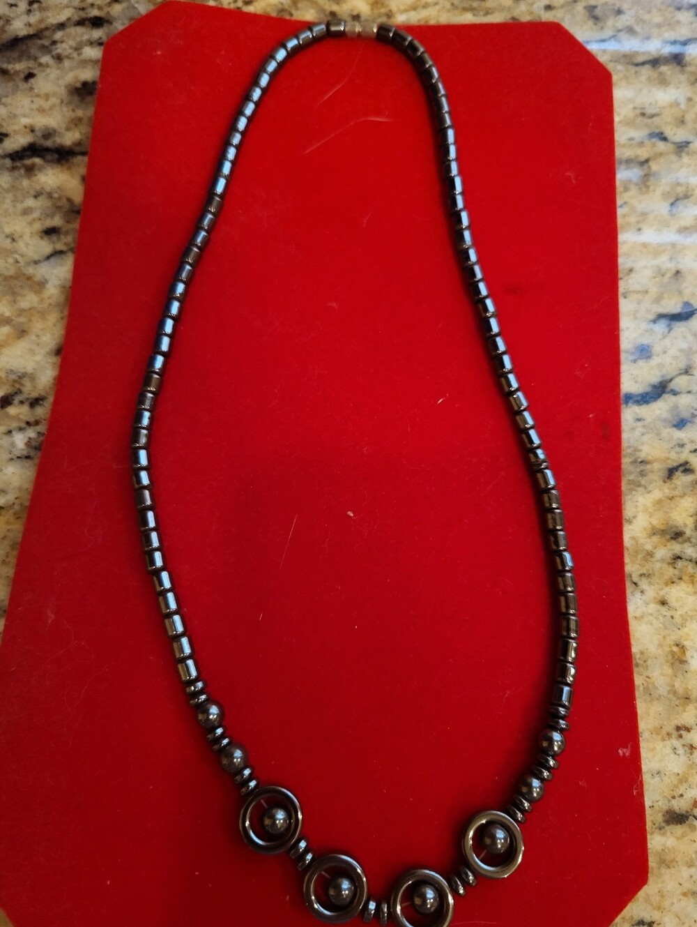 Classic Black Grey  Hematite Barrel Beaded Necklace - Women Jewelry